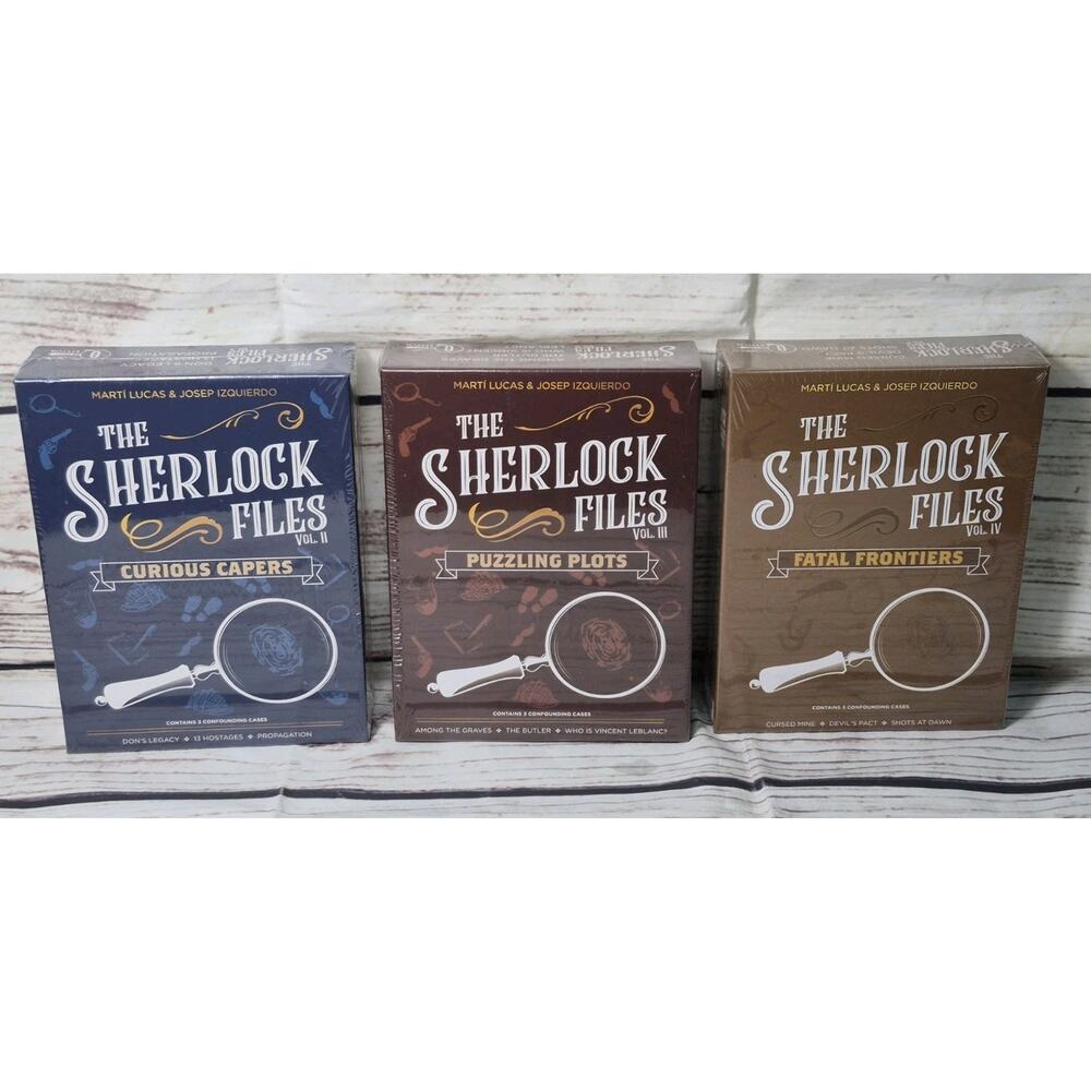 Lot Of 3 The Sherlock Files Mystery Board Game Volumes II, III, IV New & Sealed